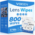 VOISEN pre moistened lens wipes front view showing bulk packaging box