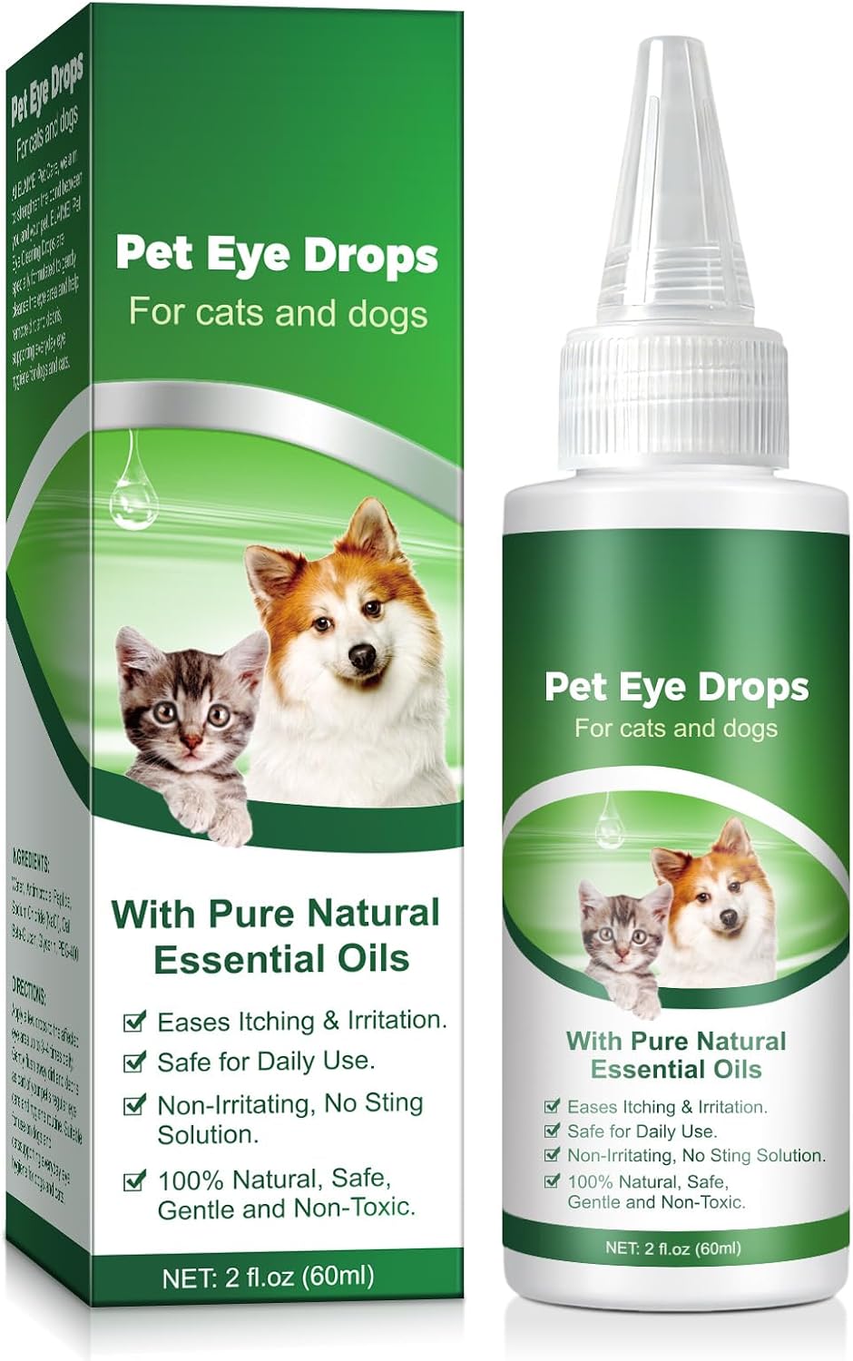 QRZBPZWE pet eye drops front view packaging bottle
