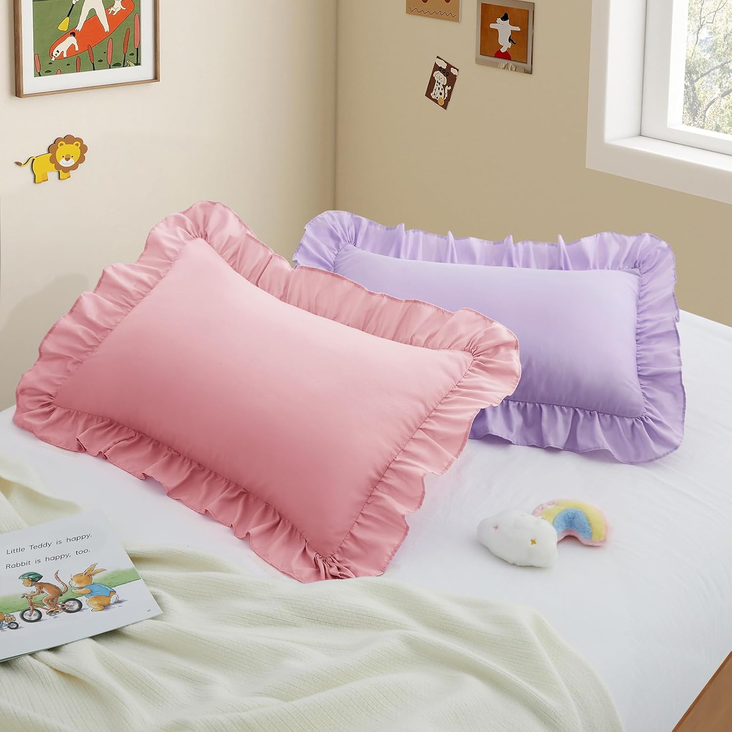 Yvrcen 2 pack microfiber toddler pillowcase front view