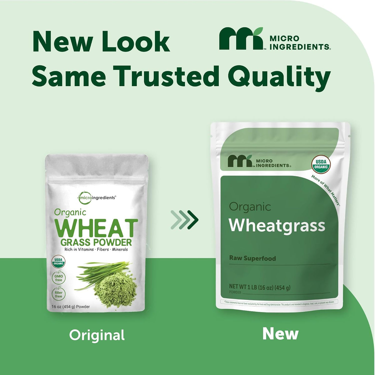 Micro Ingredients whole leaf wheat grass powder mixed in a glass of water