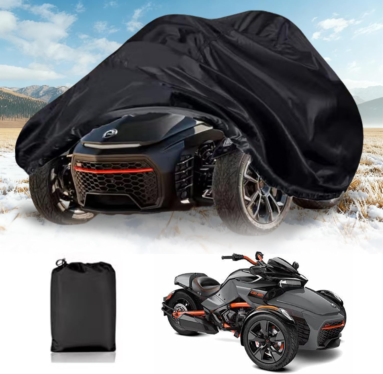 QYMOTO Spyder F3 Full Cover front view installed on vehicle