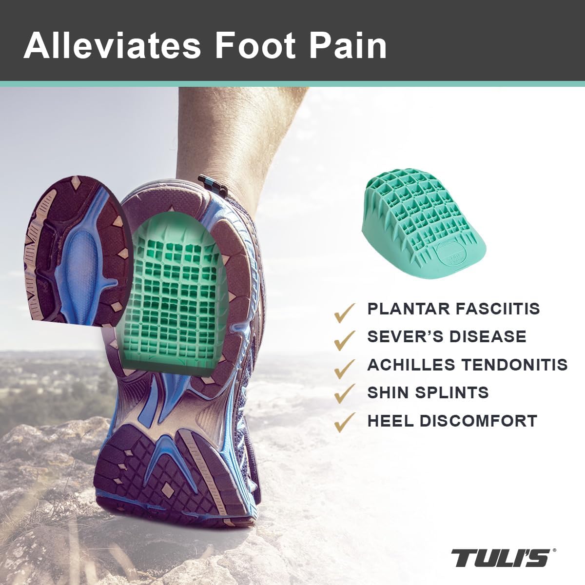 Tuli's Heavy Duty Heel Cups side profile showing thickness