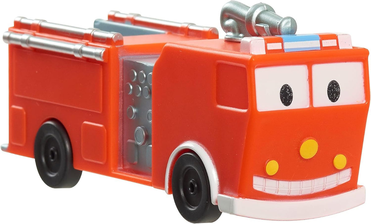 Close-up view of Stinky and Dirty mini vehicle figures