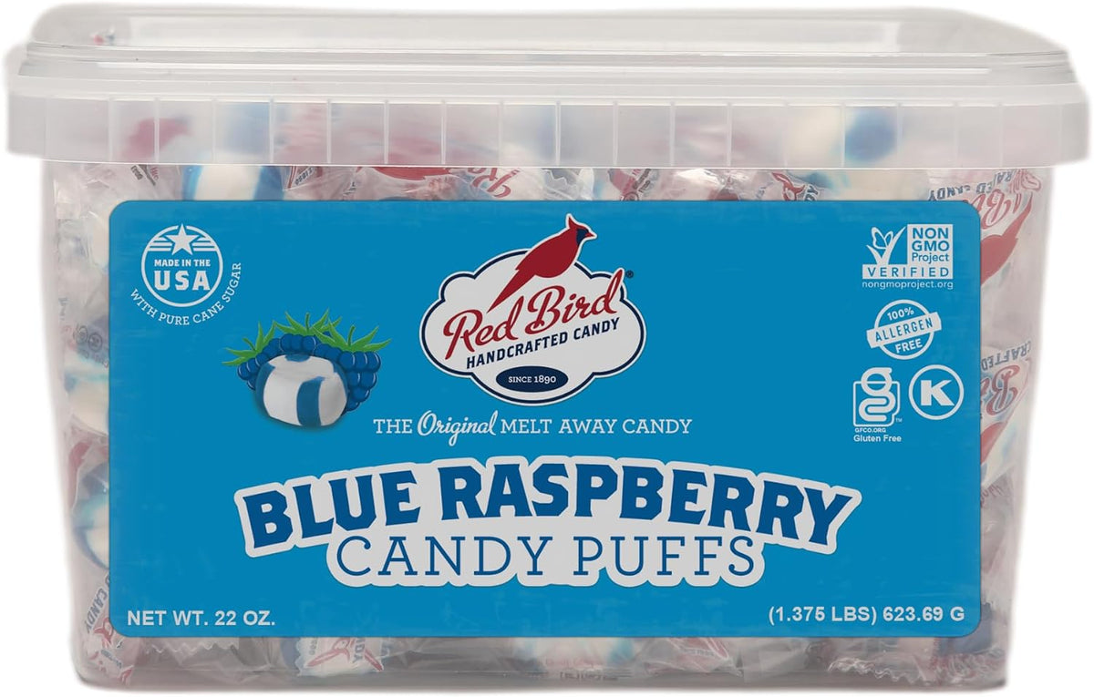 Red Bird Cotton Candy Puff Mints, Individually Wrapped Soft Candy, 52 oz Bulk Tub - Top 9 Allergen Free, Made with Pure Cane Sugar - Image 14