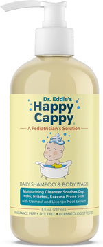 Happy Cappy Baby Shampoo and Body Wash - Shampoo & Body Wash for Eczema-Prone Skin, For Infants, Toddlers, & Kids, Reduces Itching and Redness, Dermatologist Tested, Fragrance Free - 8 fl oz - Image 1