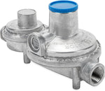 Close up of the inlet and outlet threaded connections