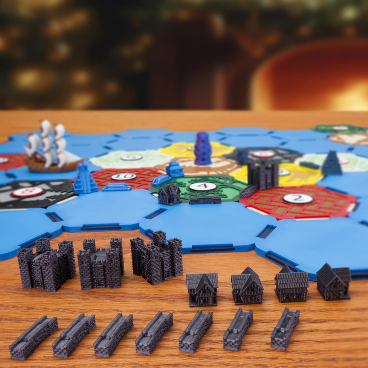 BKPrint3D silk black 3D printed city keep game piece