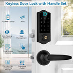 Harfo biometric deadbolt handle set in black