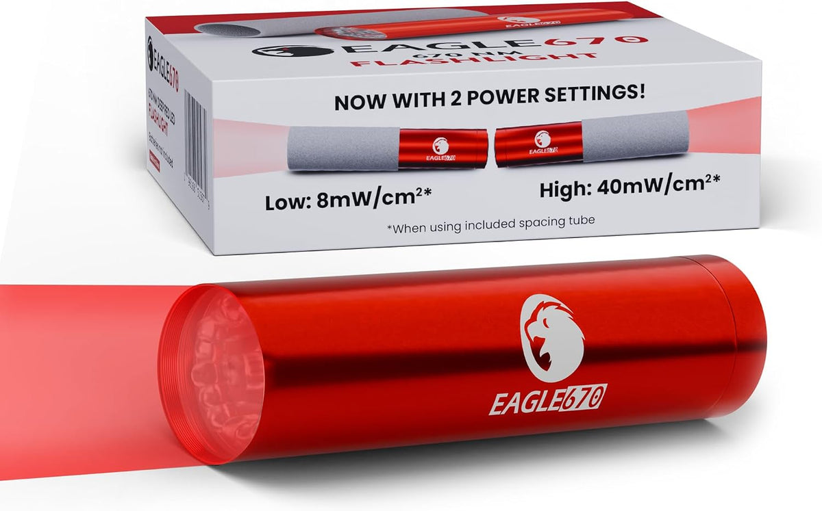 Eagle670 670nm red light therapy flashlight front view