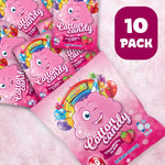 Close up of zazers mini cotton candy packaging graphics