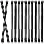 Perthlin twelve piece eyeshadow smudge brush set front view showing black double ended design