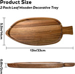 Youeon wooden platters displayed side by side showcasing the leaf contour