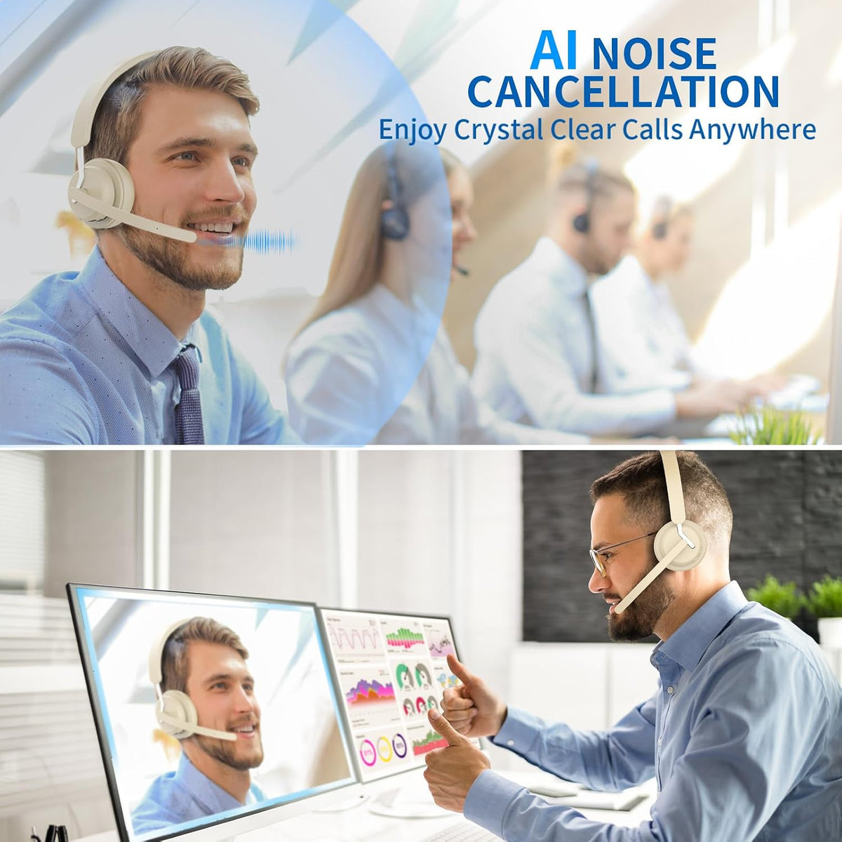 Awatrue wireless headset with USB wireless dongle