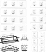 Shower Caddy Adhesive Replacement Stickers - 6 Pack No Drilling Shower Caddy Adhesive Strips, Strong Adhesive Hooks for Shower Caddy Bathroom Storage Shelves and Kitchen Racks & Soap Holder - Image 11