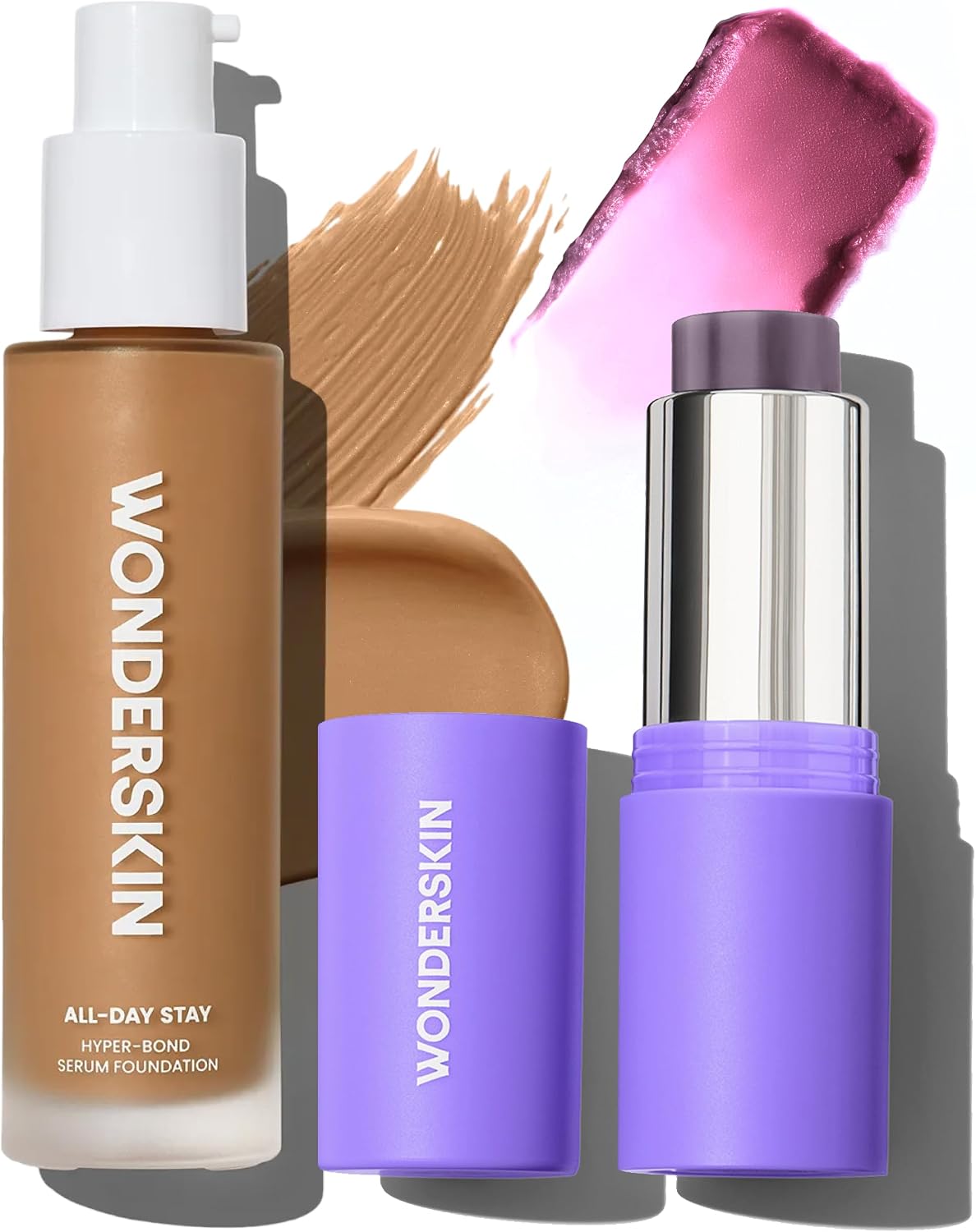 Wonderskin All-Day Stay Set with foundation and pHlush stick front packaging