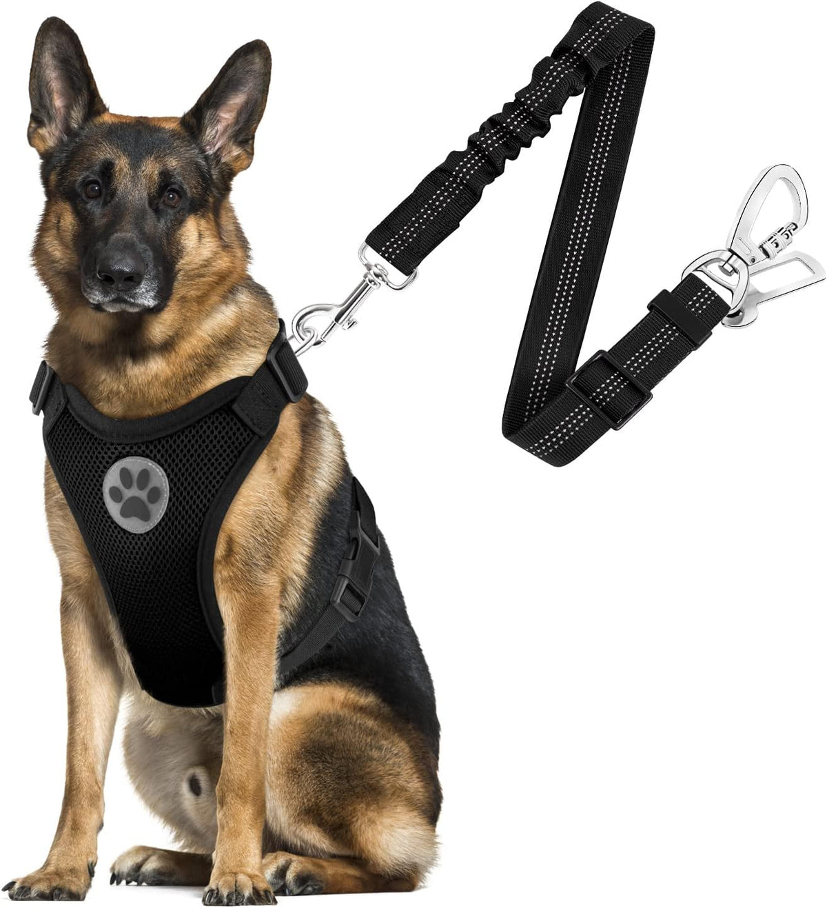 SlowTon Dog Seat Belt Harness for Car, Dog Car Harness & Seatbelt, GY XXS | Adjustable Mesh Breathable Harness & Dog Seatbelt Safety Tether with Elastic Bungee & Double Clips for Small Medium Large Pet - Image 11