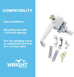 Wright Products replacement door handle close up of key cylinder