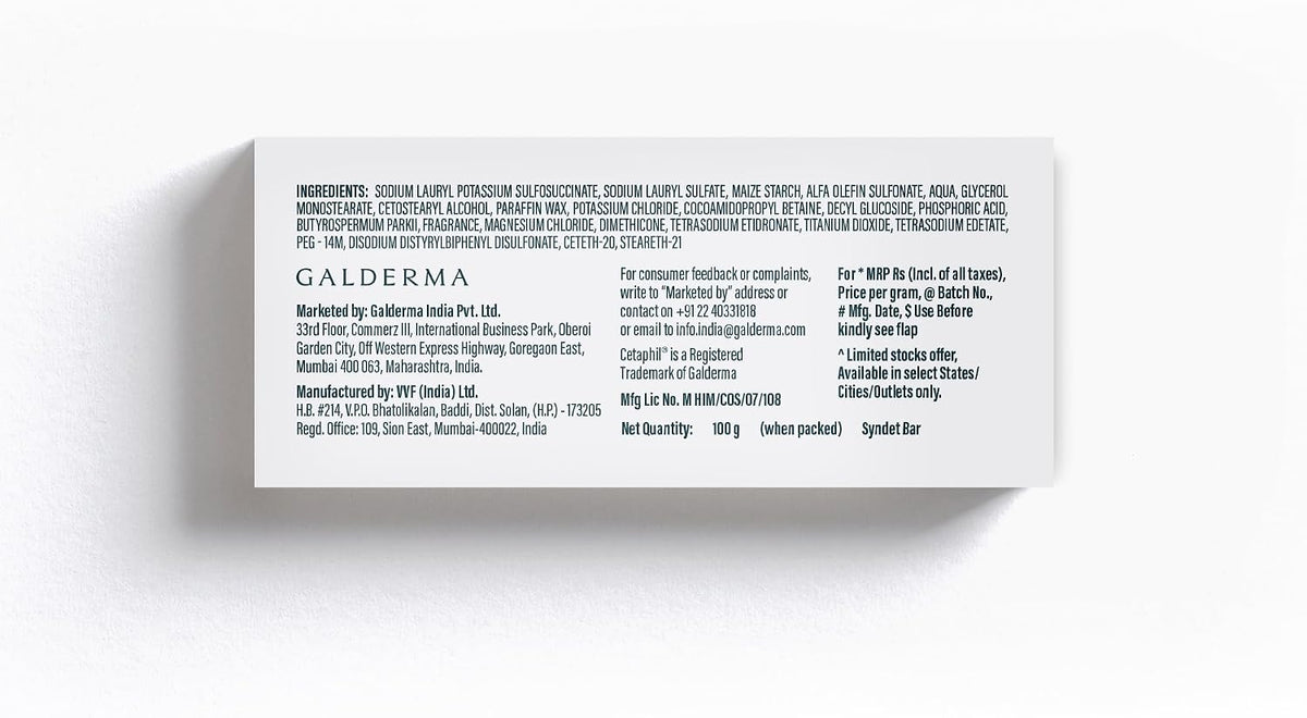 Cetaphil dermatologist tested syndet bar close up shot