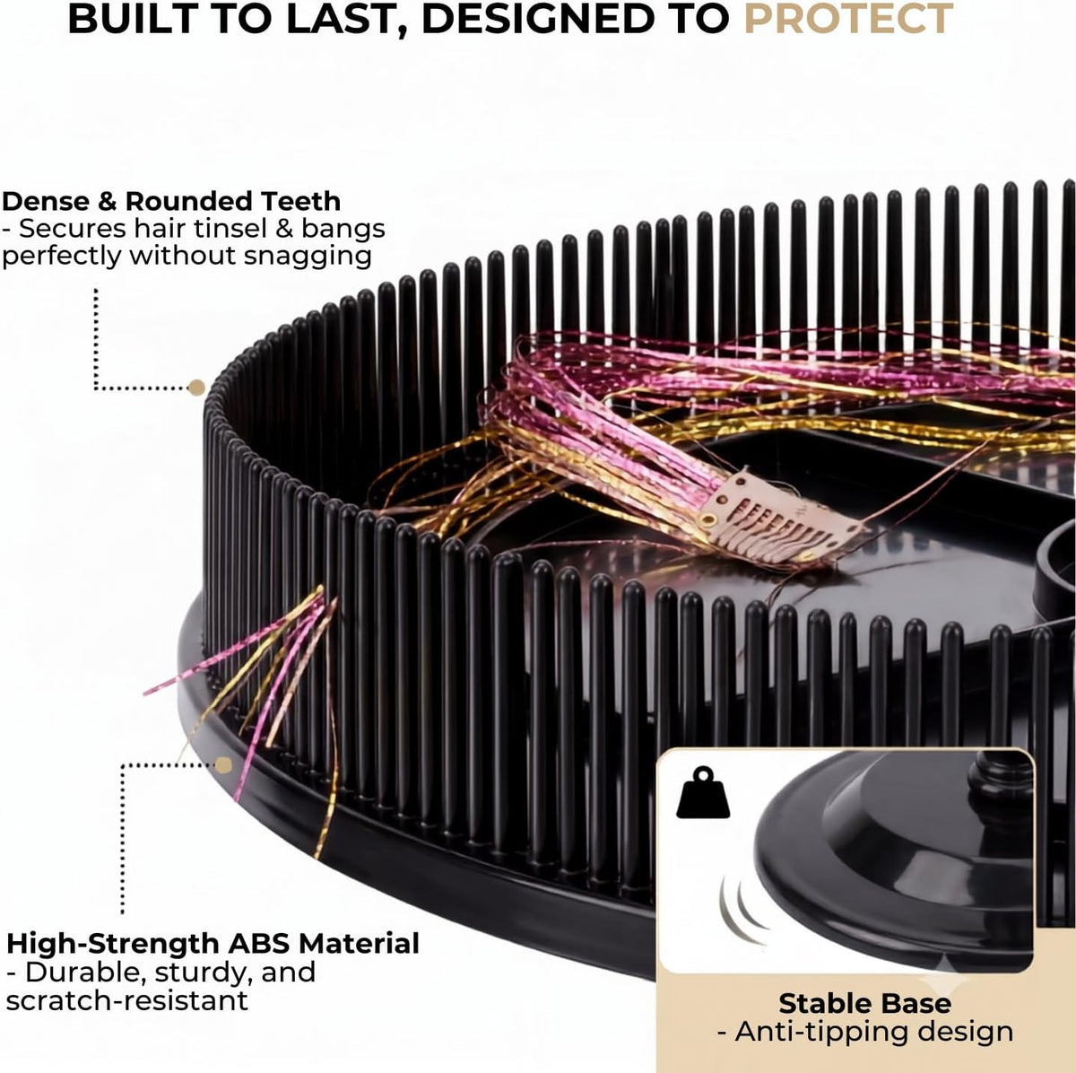 Lightmay hair extension holder stable round base detail