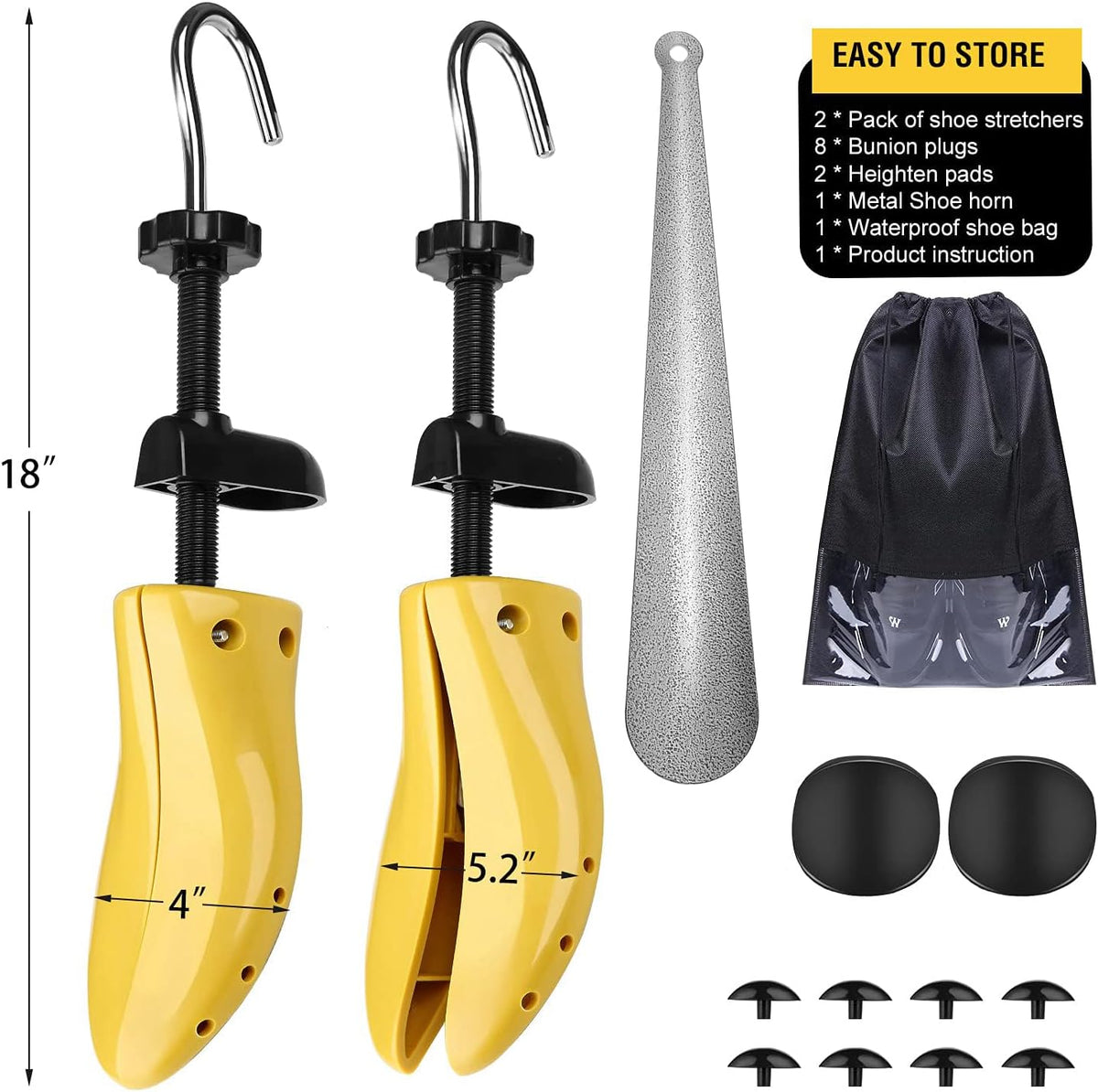 Eachway Pair of Professional 2-Way Premium Shoe Stretcher Tough Plastic Shoe Trees, Adjustable Length & Width Durable Shoe Shaper for Men and Women (Large) - Image 7