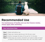 Nutri-Vet ear cleaner bottle next to dog grooming supplies
