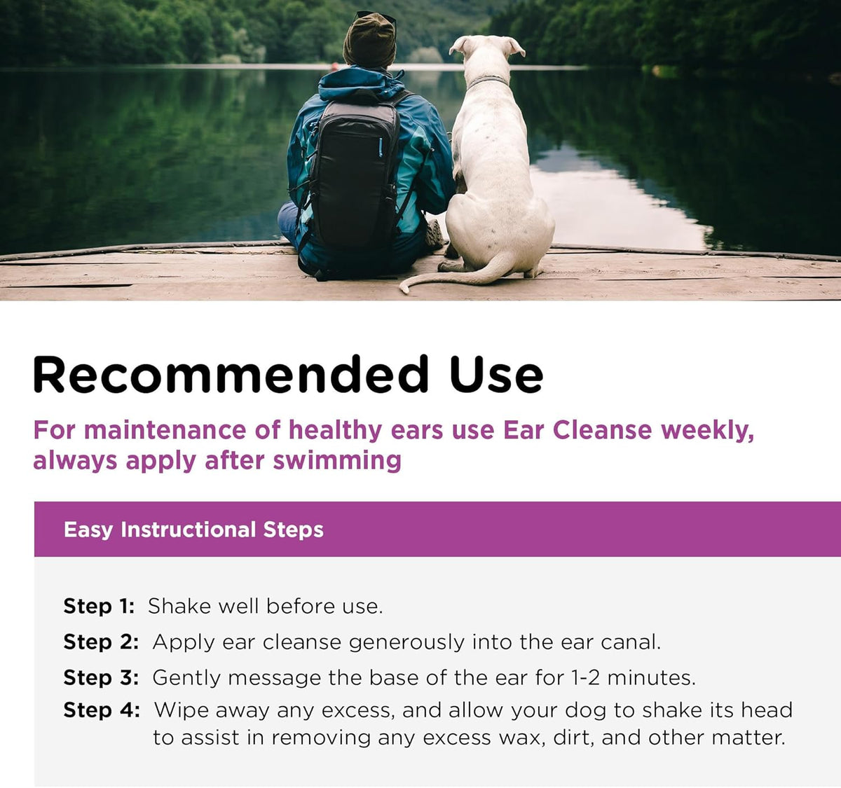 Nutri-Vet ear cleaner bottle next to dog grooming supplies