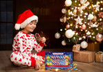 Twelve gram hard candy canes featuring vibrant red, white, and rainbow stripes