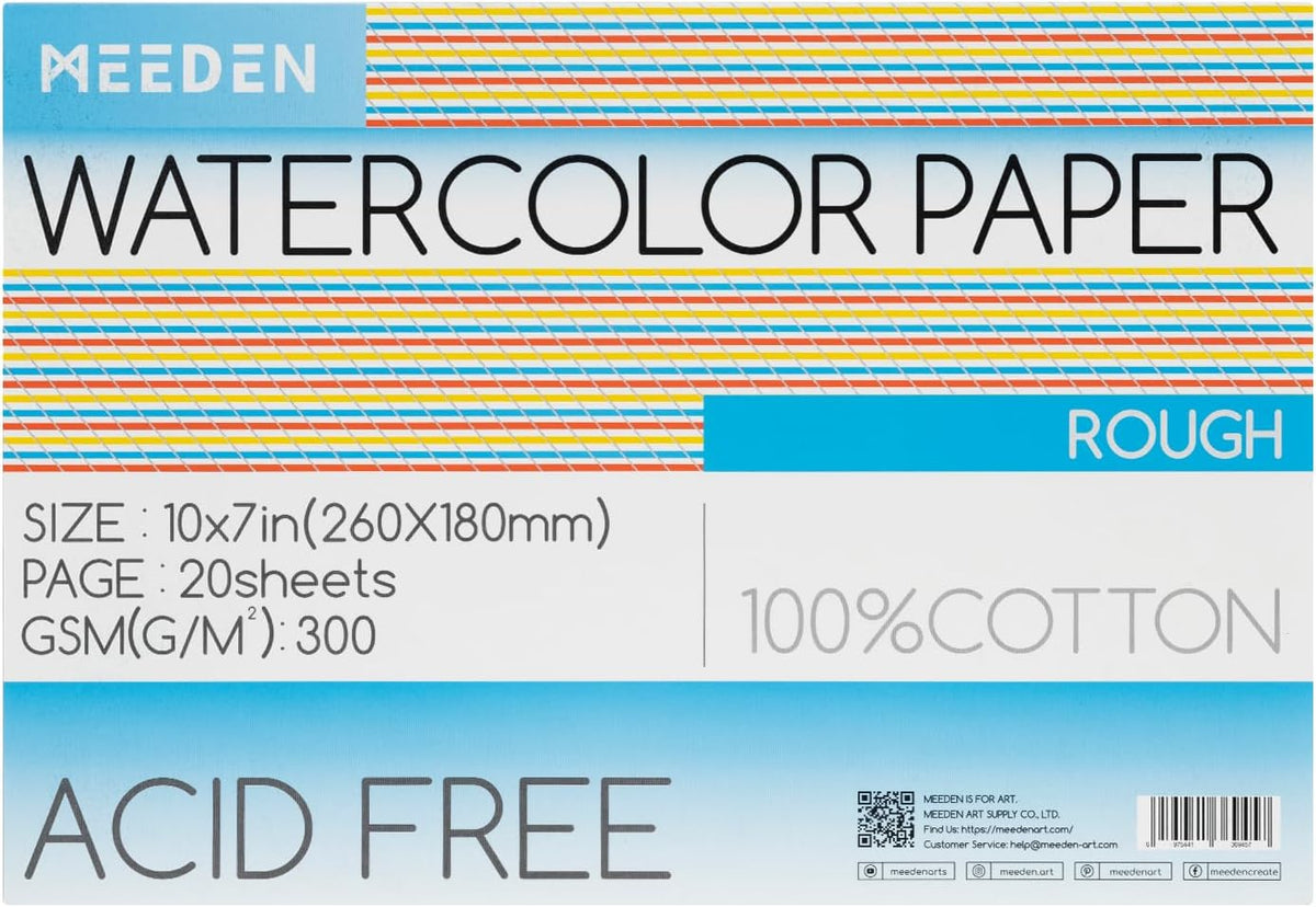MEEDEN Watercolor Paper Block - 100% Cotton Watercolor Paper Pad of 20 Sheets, 140lb/300gsm, Acid-Free Art Paper for Watercolor, Gouache, Ink and More, 16" x 12" Cold Press - Image 12