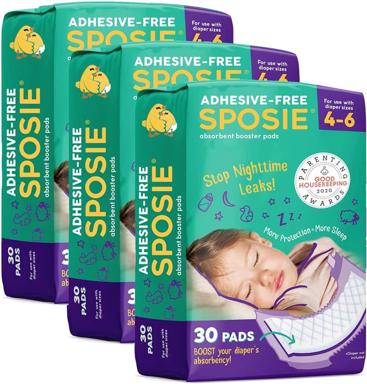Select Kids Sposie Overnight Diaper Booster Pads front packaging view