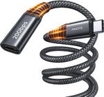 AINOPE USB C Extension Cable, 20Gbps/USB3.2 Fast Transfer USB Type C Extender 240W Charging Compatible with iPhone 16 pro max/PSVR2/USB C Hub/MacBook Air M2 Pro/iPad/Magsafe Charger,1.5FT,Grey - Image 12