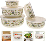 Hemoton enamel bowl set angled view showing smooth coating