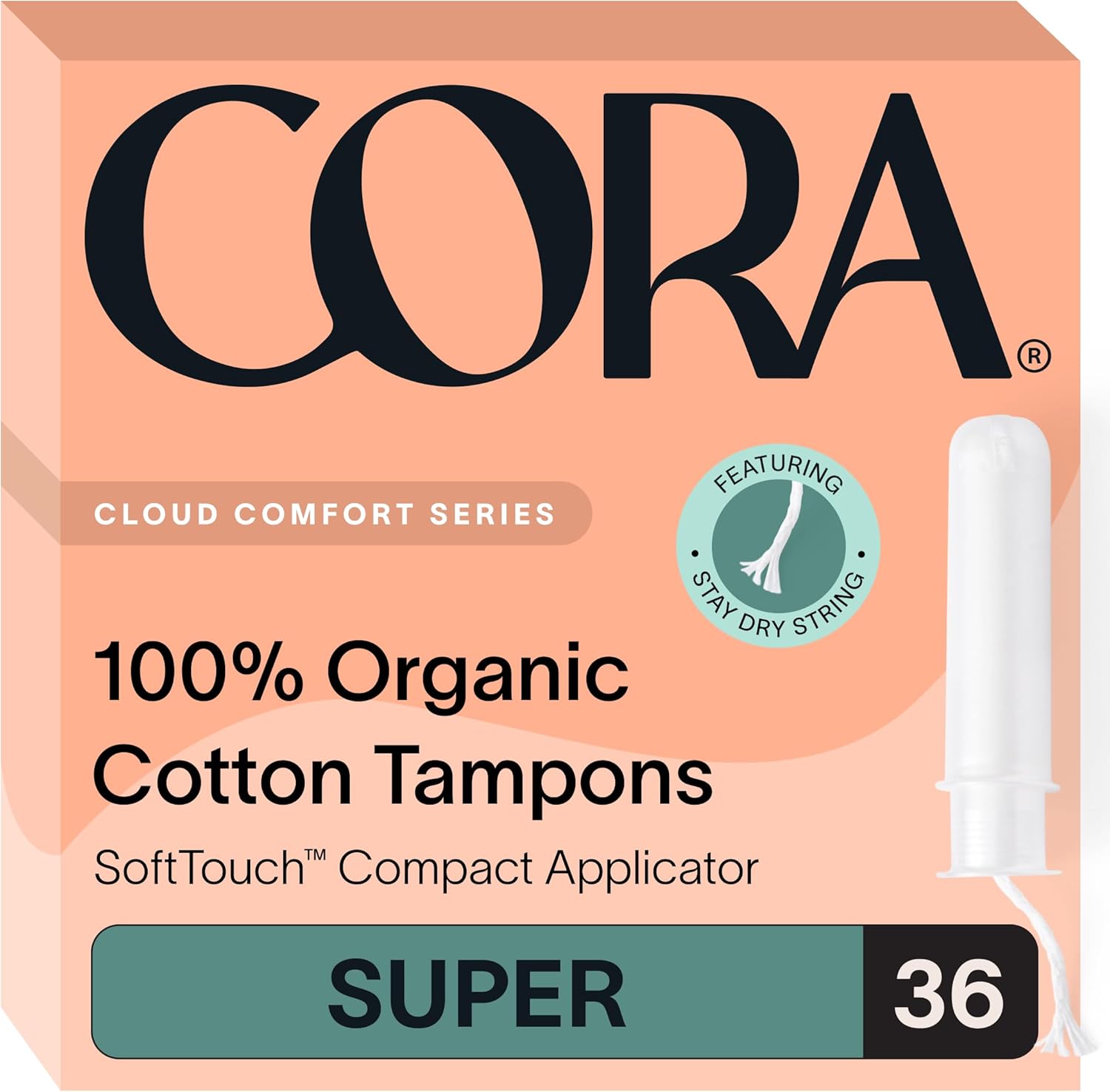 Cora Organic Tampons (36 Super Tampons) - Image 1