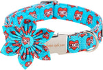 Cotton Dog Collar with Bow Puppy Collar with Black Red Plaid for Small Medium Large Boys Girls Dogs - Image 13
