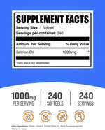 BulkSupplements Salmon Oil 1000mg capsule nutrition label