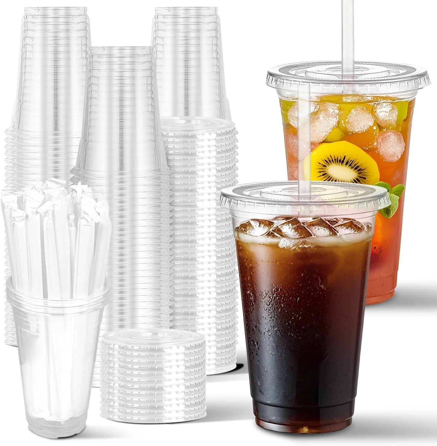 Cappatua Charmount 20 Ounce Clear Plastic Cups Front View