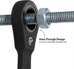 Detail view of 90-tooth ratcheting box end mechanism