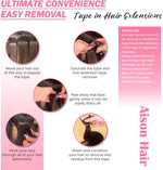 Aison jet black hair extensions texture and length showcase