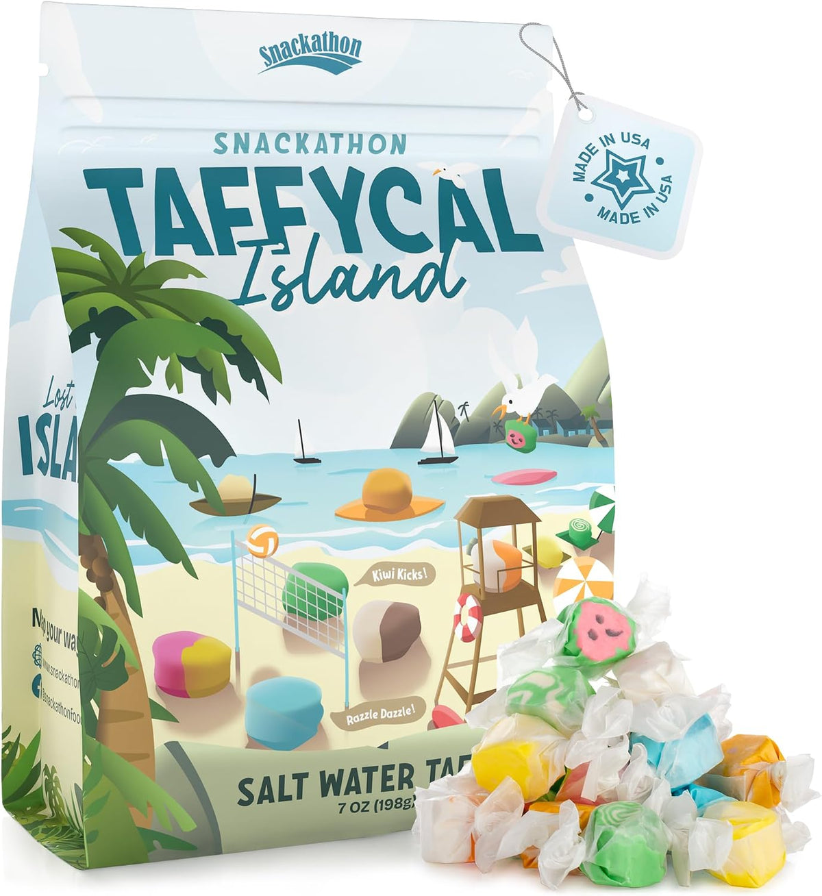 Snackathon Salt Water Taffy Assorted Mix - Epic 30-Flavor Variety, Bulk 4 LB Party Size, Soft & Chewy Gourmet Candy, Approx. 280+ Individually Wrapped Pieces - Image 10