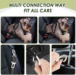 SlowTon Dog Seatbelt, 2 Pack Dog Seat Belt Car Leash Adjustable Elastic Bungee Buffer Heavy Duty Nylon Reflective Pet Safety Tether Connect to Dog Harness for Travel Riding in Vehicle (Daul Clip, B) - Image 2