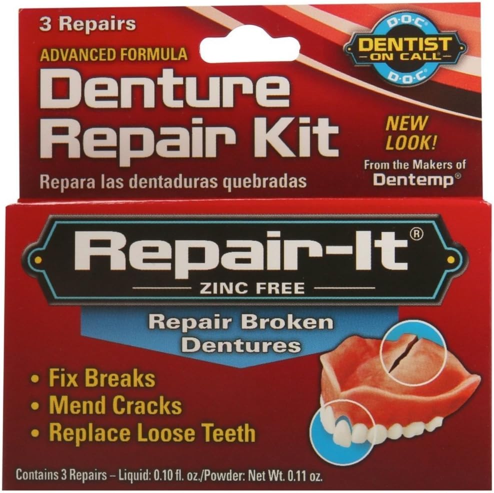 Doc Repair-It Advanced Formula Denture Repair Kit front view packaging