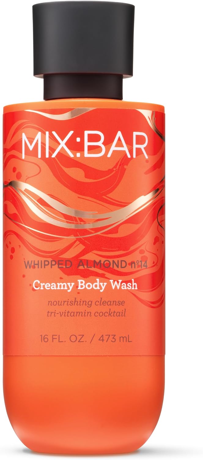 Mix:Bar Whipped Almond creamy body wash front view bottle