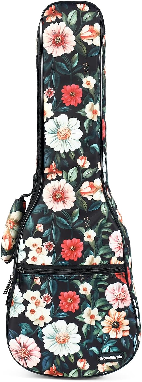 Ukulele Case Gig Bag, Concert 23", Pink Purple Starry Night | Padded, Backpack - Image 15
