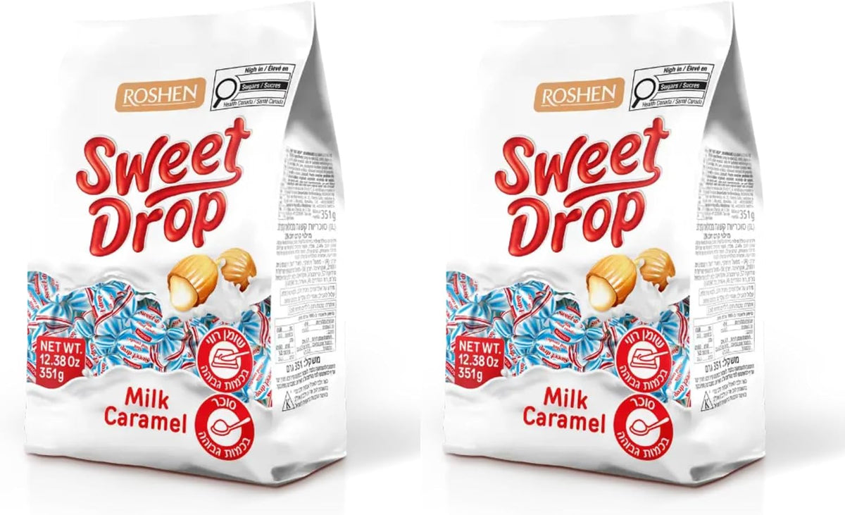 Roshen Sweet Drop Milk Filled Caramel Candy, 2.2 Lbs - Smooth Caramel Candy with Creamy Milk Center, No Preservatives or Artificial Colors, Individually Wrapped Gourmet Candy - Image 9