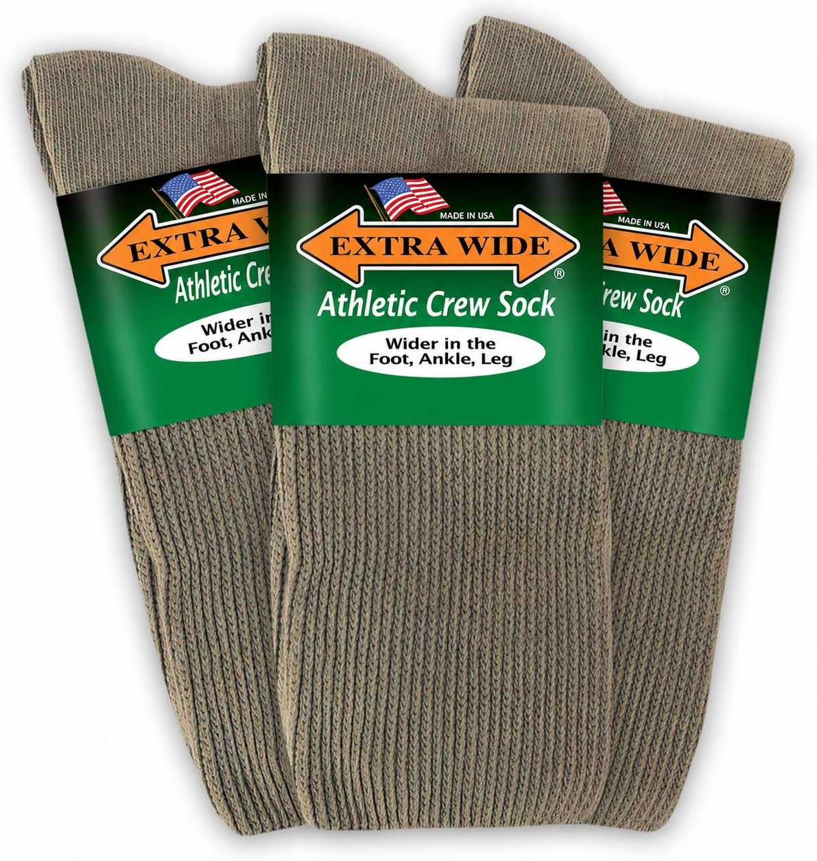 USA made extra wide socks packaging display