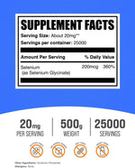 BulkSupplements selenium glycinate supplement bag label