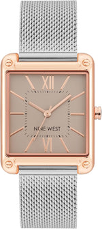 Nine West women's mesh bracelet watch front view and dial display