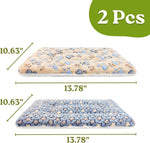 HeNdShe dual sided cat bedding showing both the patterned and solid fabric variations.