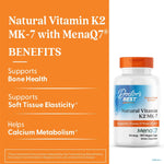 Doctor's BEST Natural Vitamin K2 MK7 Supplement, Non GMO, 180 Veg Caps - Image 2