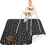 Splat Mat Under High Chair Mat for Baby's Mealtime,Green Flower, 42x46Inch - Image 12