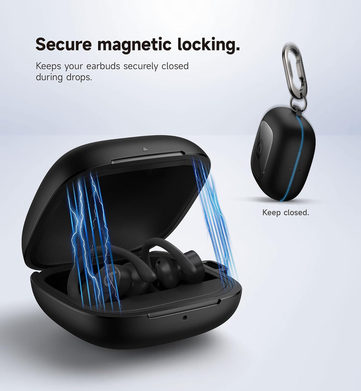 SURITCH Powerbeats Pro Case Cover carabiner attachment display